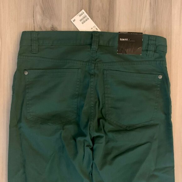 H&M SlimFit Jeans Pants Women's Size 29 Green Mid Rise Stretch Straight Leg - Picture 5 of 9